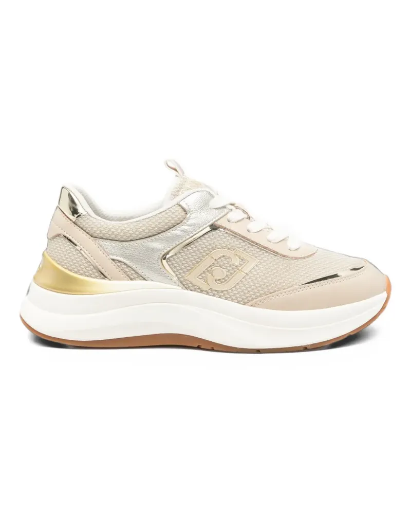 Liu Jo logo-plaque panelled sneakers - Nude Nude