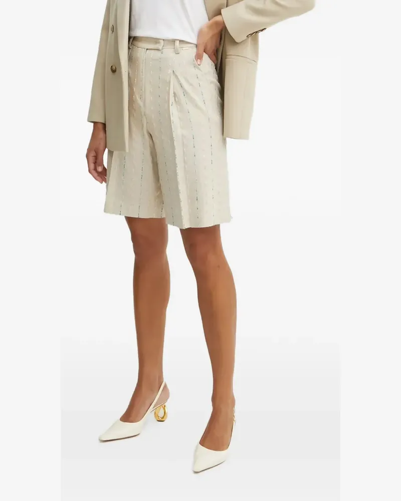 Fracomina striped pleated shorts - Nude Nude