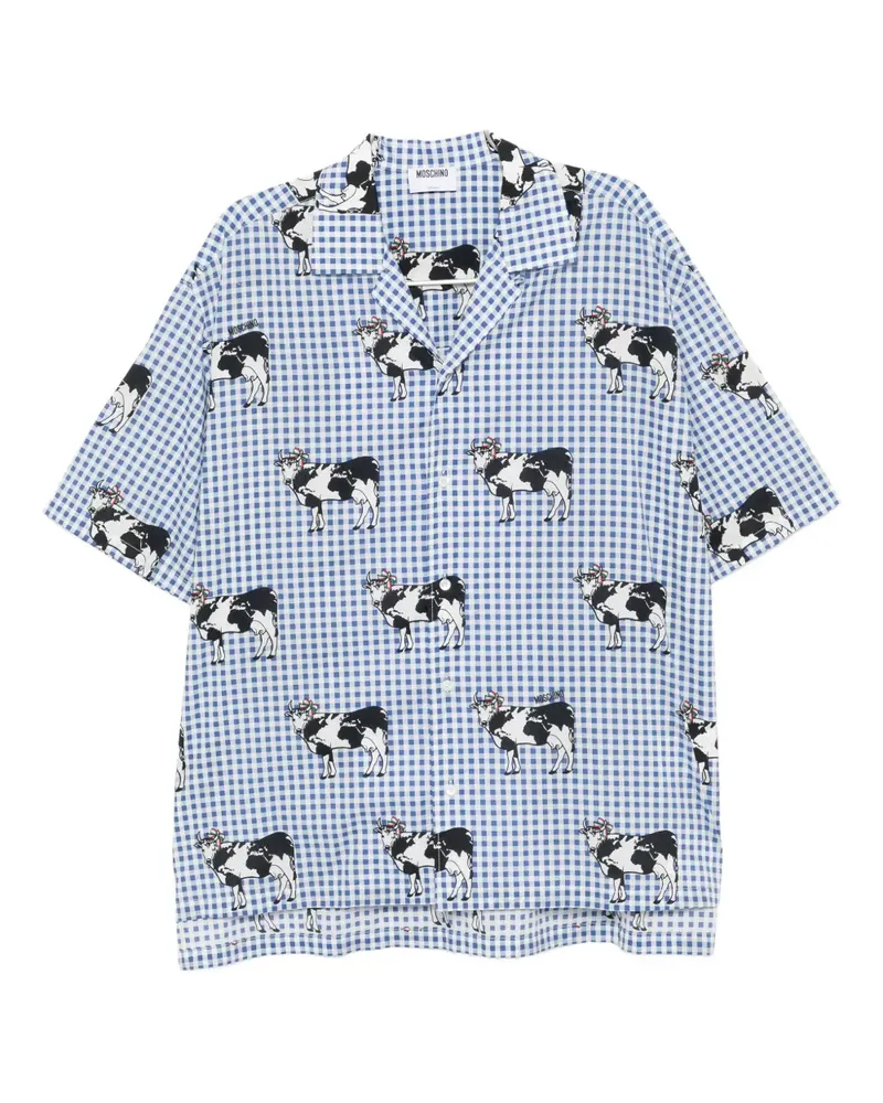 Moschino Hemd mit Kuh-Print - Blau Blau