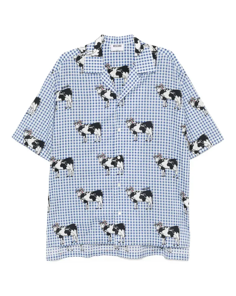 Moschino Hemd mit Kuh-Print - Blau Blau