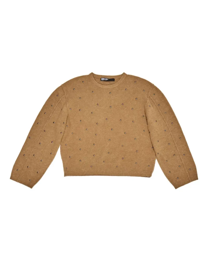 BIMBA Y LOLA Rundhals-Pullover mit Nieten - Braun Braun