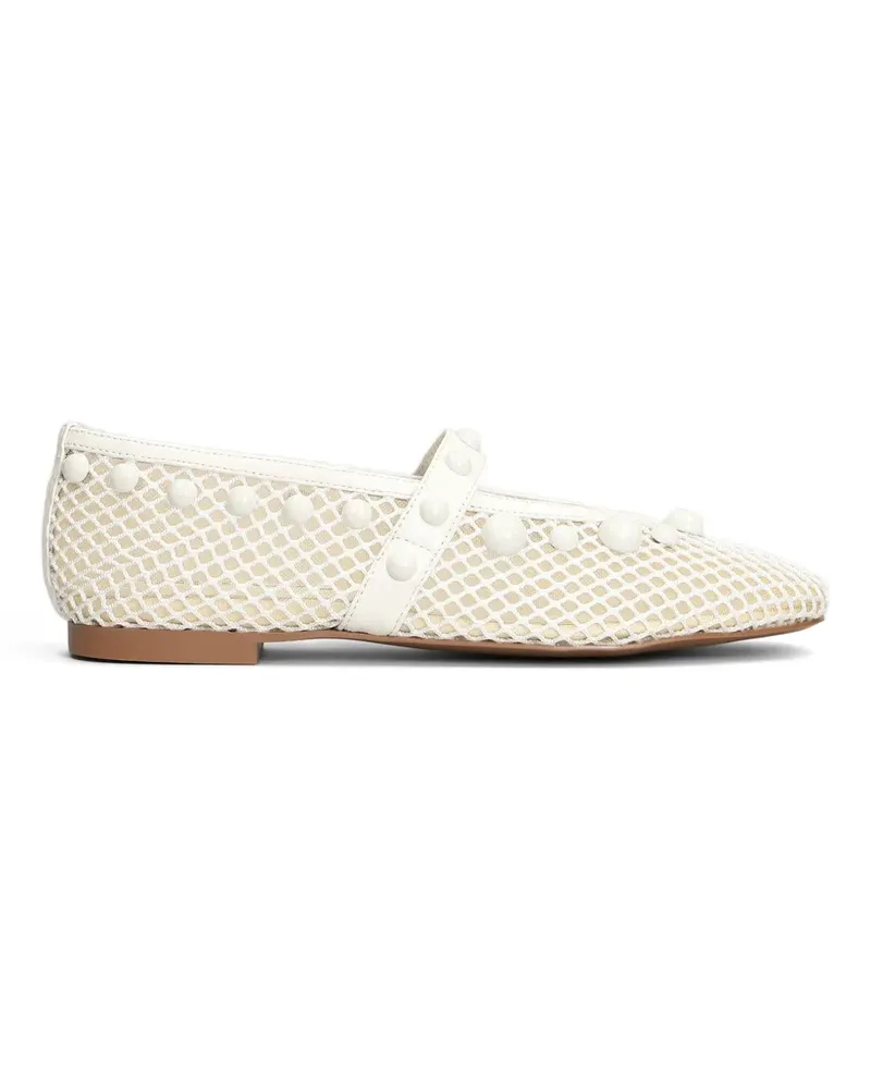 Bibi Lou Mesh-Ballerinas mit Perlenverzierung - Weiß Weiß