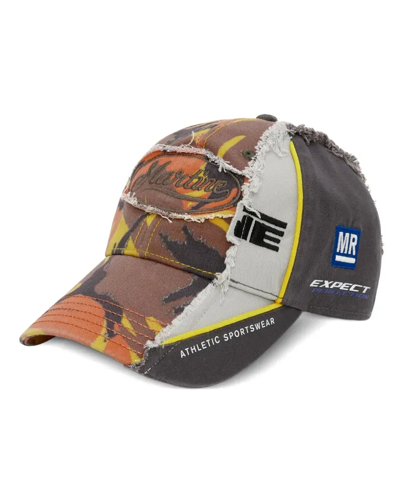 Martine Rose Ausgefranste Baseballkappe mit Camouflageprint - Orange Orange