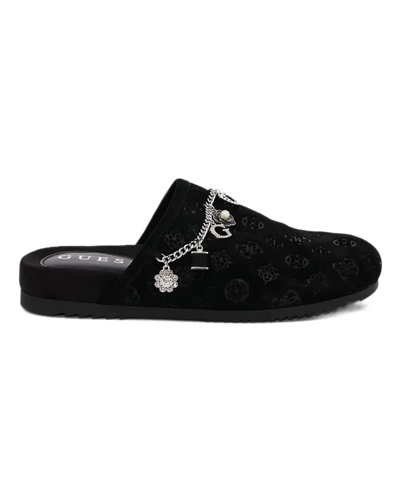 Guess Gavyn charm-embellished mules - Schwarz Schwarz