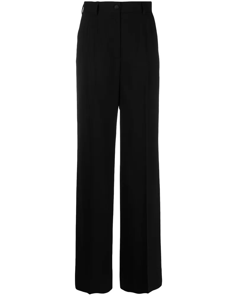 Dolce & Gabbana Taillenhose mit weitem Bein - Schwarz Schwarz
