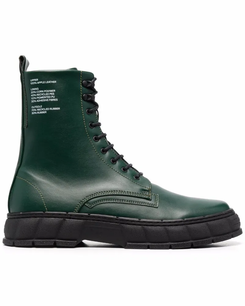 VIRÓN Schnürstiefel mit Logo-Print - Grün Grün