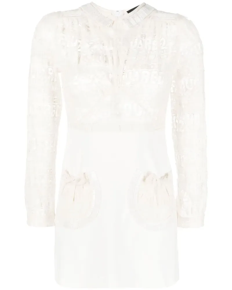 Dsquared2 Minikleid mit Logo-Spitzenbesatz - Nude Nude
