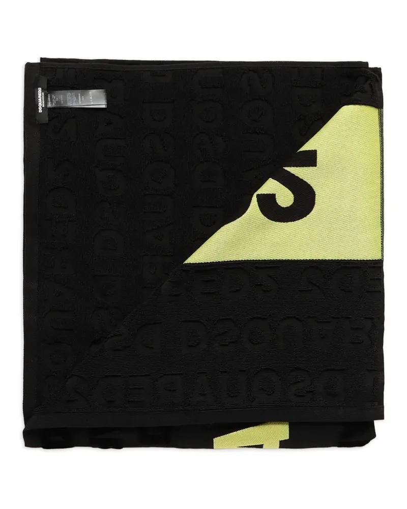 Dsquared2 logo-jacquard beach towel - Schwarz Schwarz