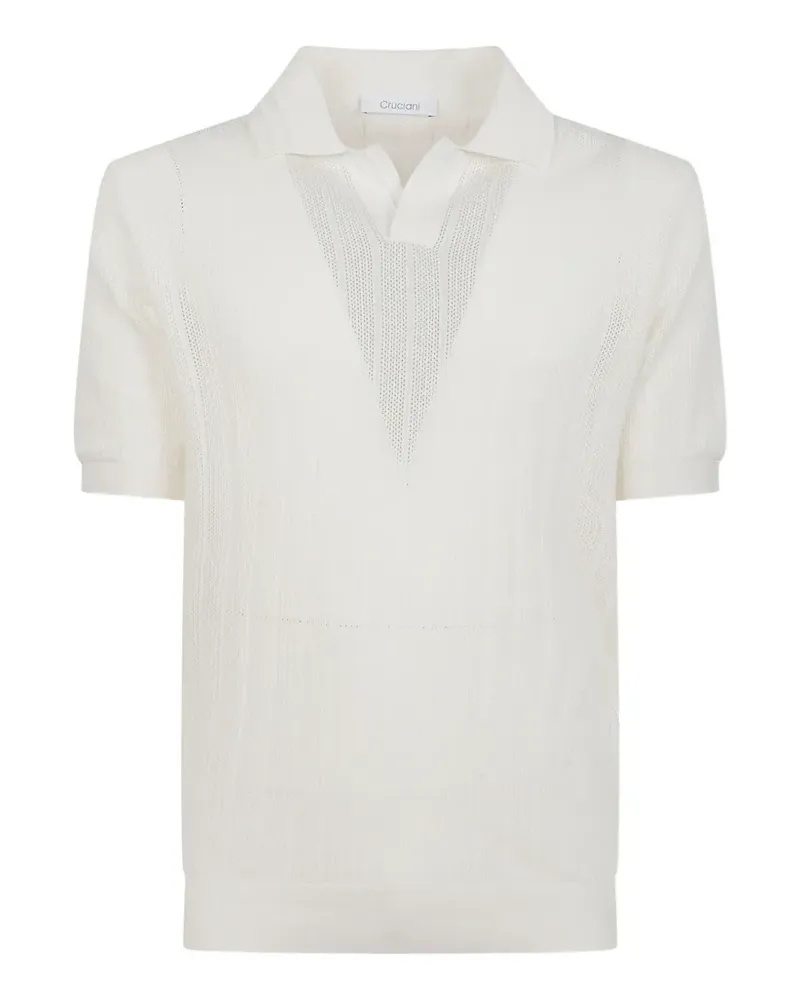 Cruciani T-Shirt mit V-Ausschnitt - Weiß Weiß