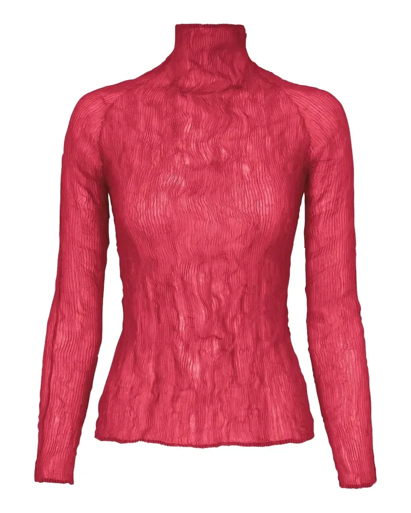 Issey Miyake textured turtleneck top - Rot Rot
