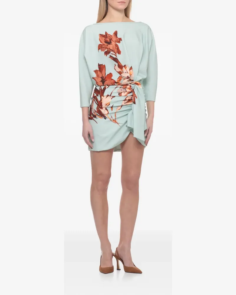 COSTARELLOS Ayla floral-print mini dress - Blau Blau