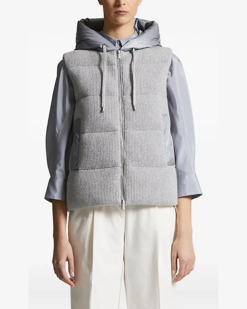 Peserico Gesteppte Kapuzenjacke - Grau Grau