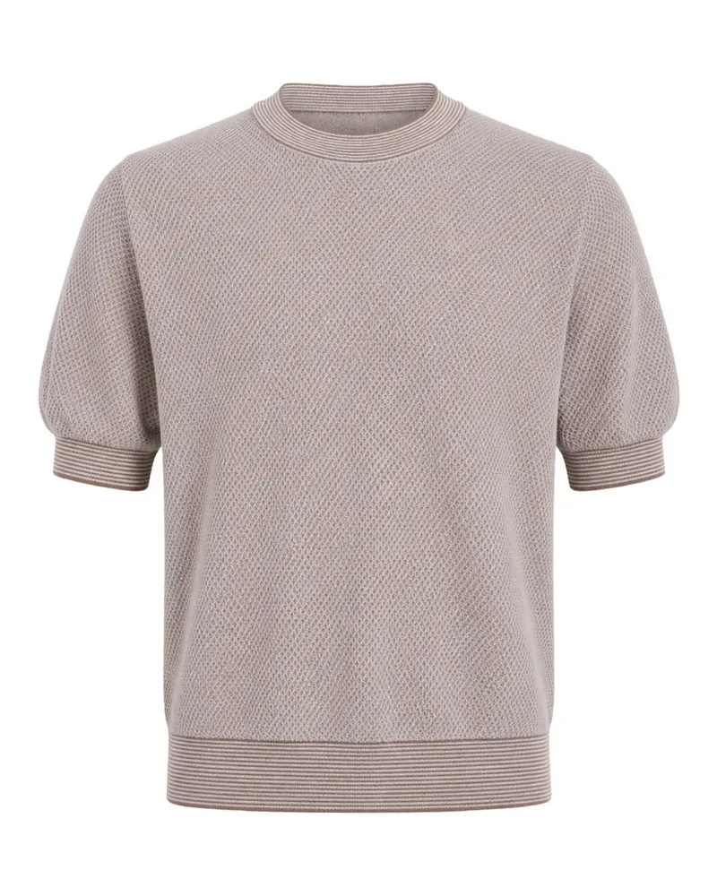 Gran Sasso Strukturiertes Strick-T-Shirt - Braun Braun