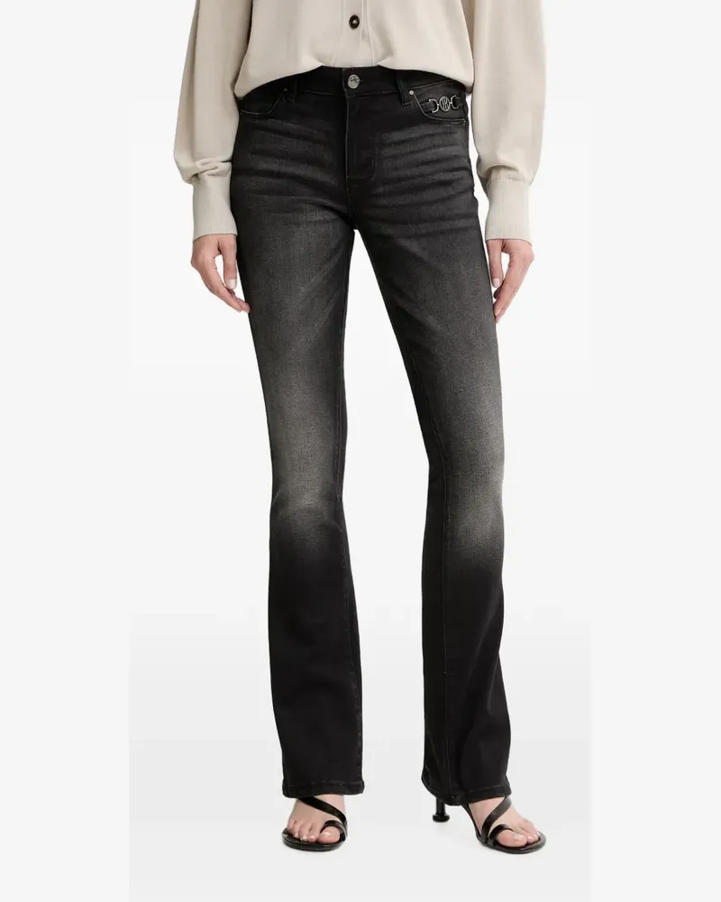 Fracomina faded-effect logo-plaque jeans - Schwarz Schwarz