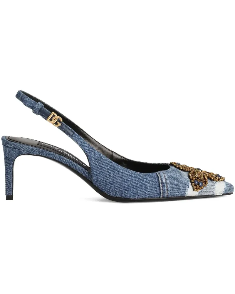 Dolce & Gabbana Verzierte Jeans-Pumps 60mm - Blau Blau