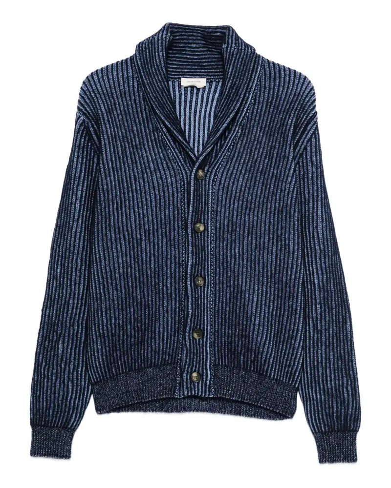 Jacob Cohën Gestreifter Cardigan aus Rippstrick - Blau Blau