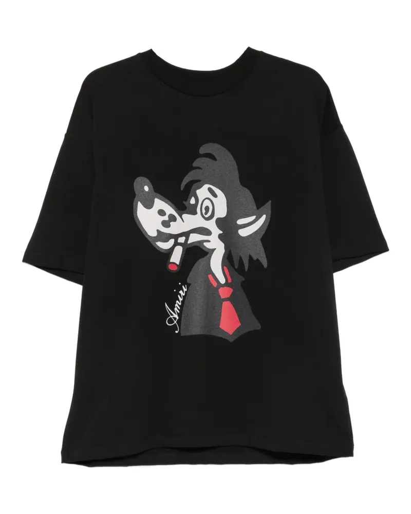 Amiri Smoking Wolf T-Shirt - Schwarz Schwarz