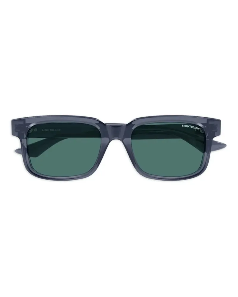 Montblanc Sonnenbrille mit eckigem Gestell - Grau Grau
