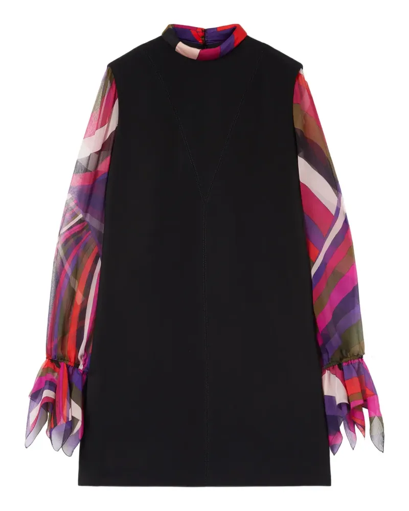 Emilio Pucci contrast-sleeves mini dress - Schwarz Schwarz
