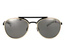 Sonnenbrille mit ovalem Gestell - Schwarz