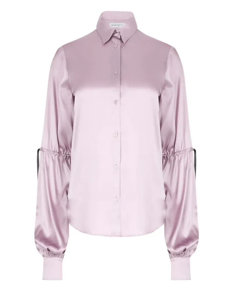 Nina Ricci Satinhemd mit Schleifendetail - Rosa Rosa