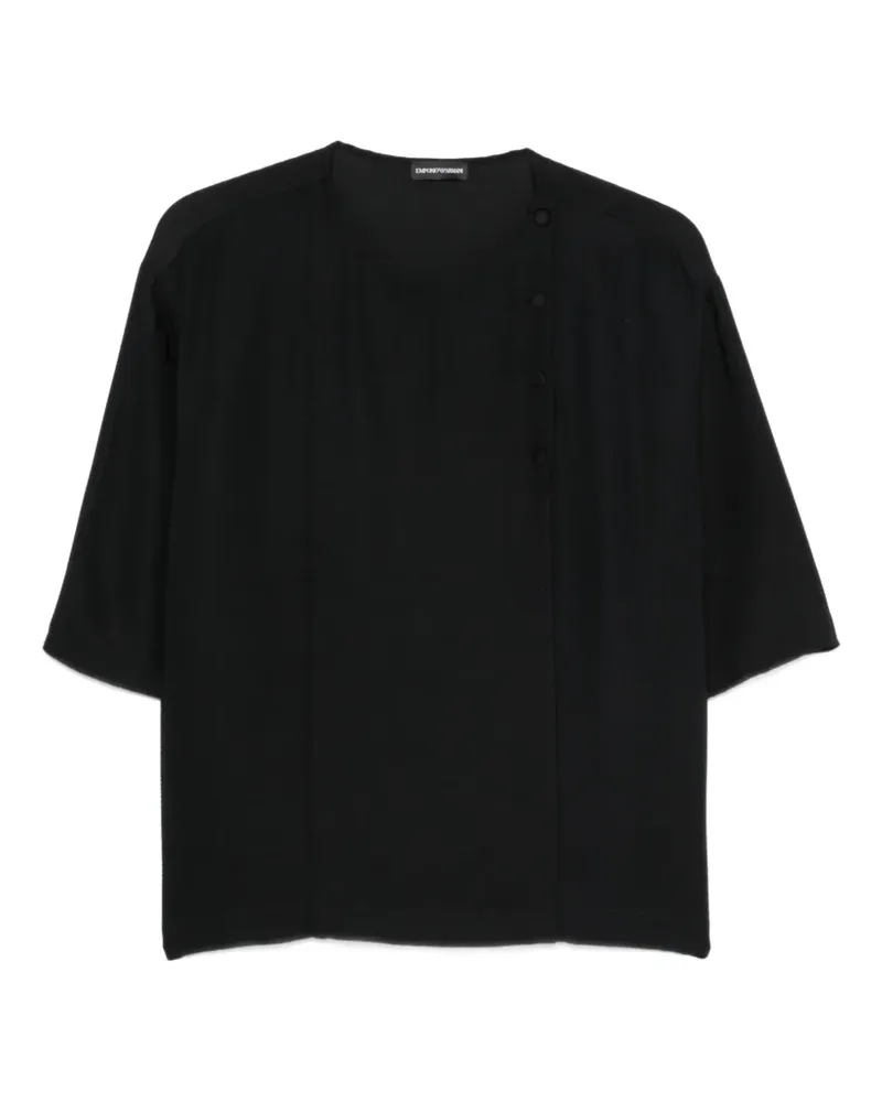 Emporio Armani Bluse mit rundem Ausschnitt - Schwarz Schwarz
