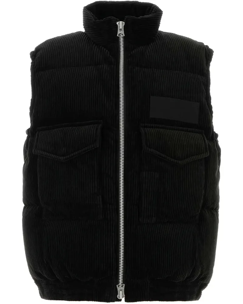 Sacai Wattierte Cordweste - Schwarz Schwarz