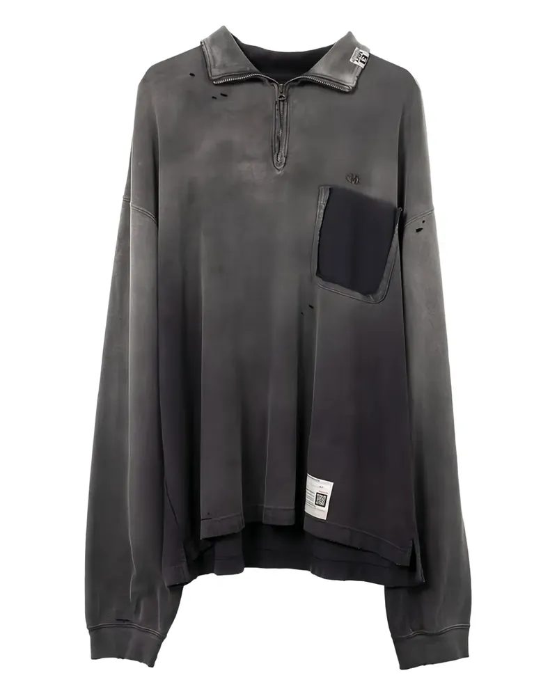 MIHARAYASUHIRO Sweatshirt in Distressed-Optik - Schwarz Schwarz