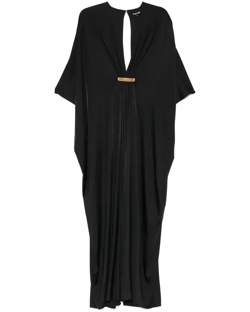 Tom Ford Kleid mit V-Ausschnitt - Schwarz Schwarz