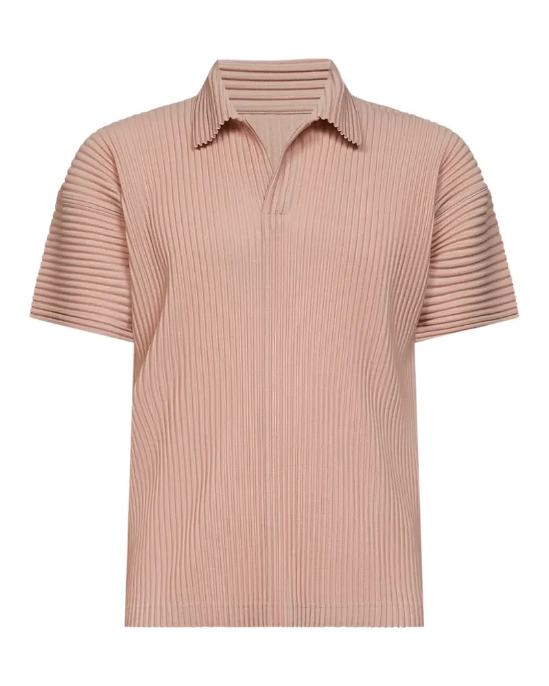 Issey Miyake pleated polo shirt - Rosa Rosa