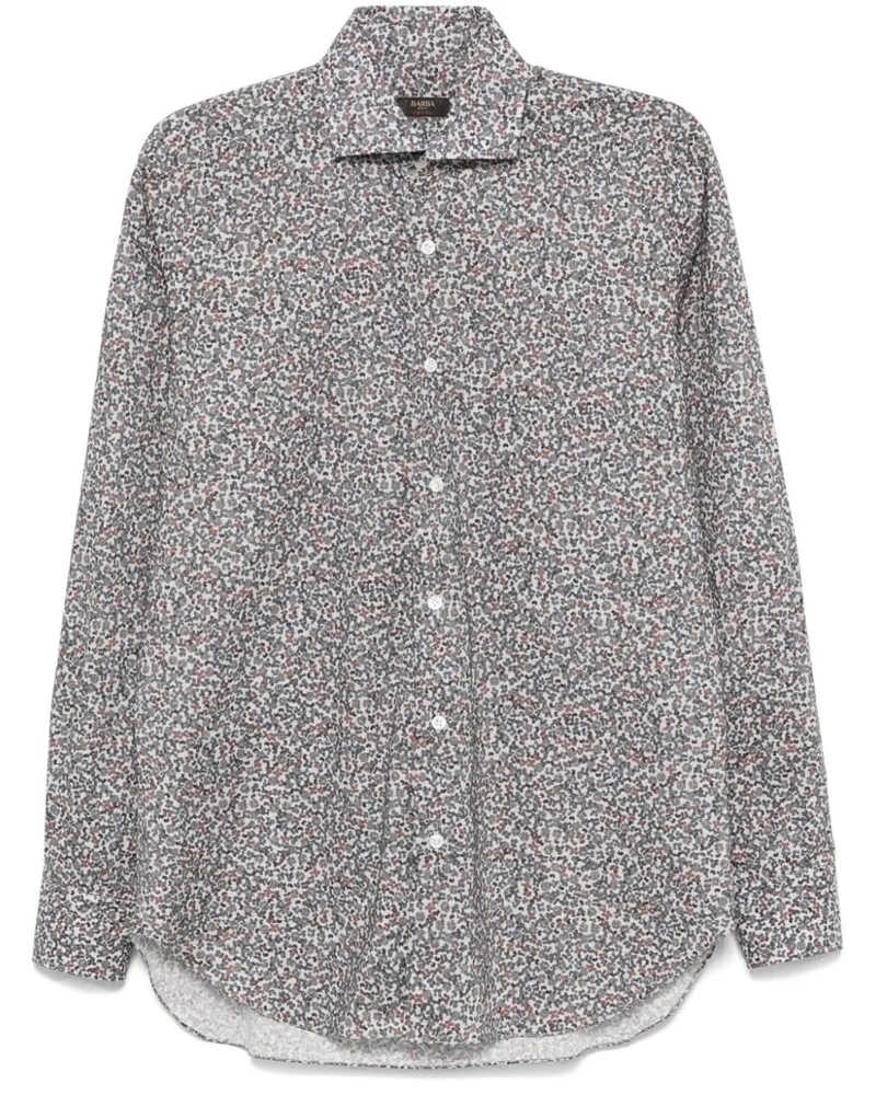 BARBA Hemd mit Blumen-Print - Blau Blau