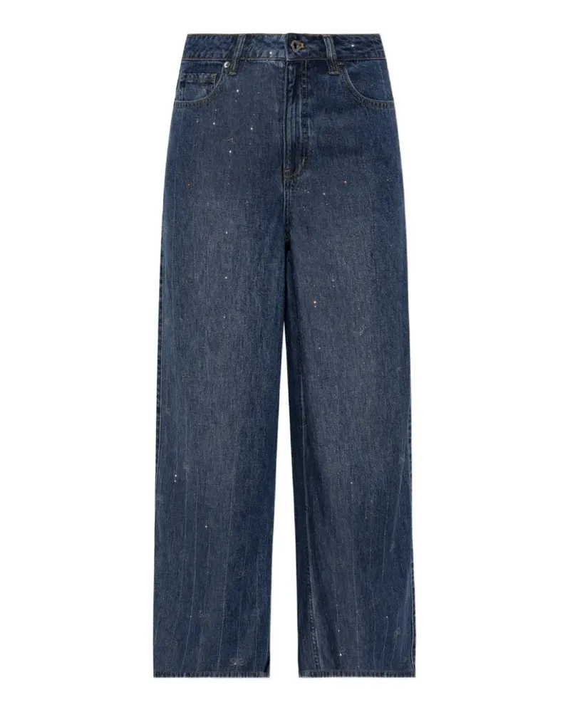Self-Portrait Jeans mit Pailletten und Schleife - Blau Blau