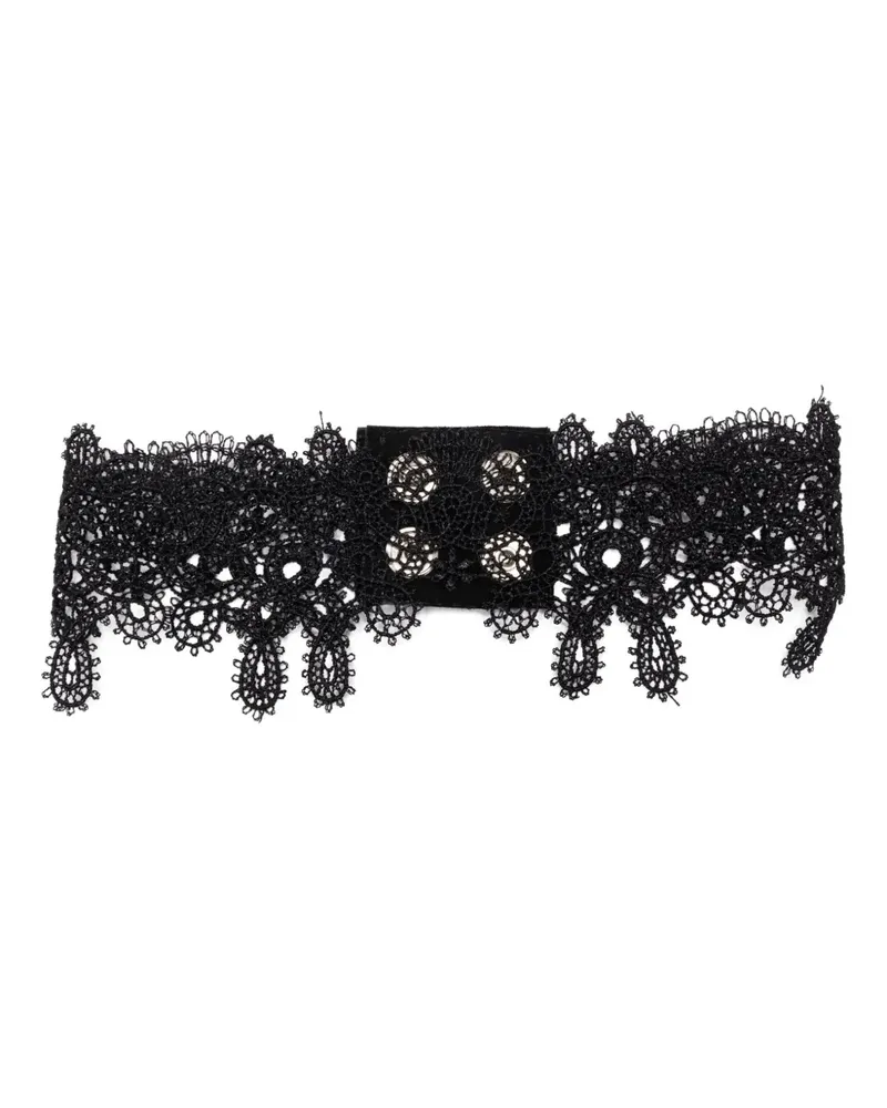 Manokhi Choker mit Spitze - Schwarz Schwarz