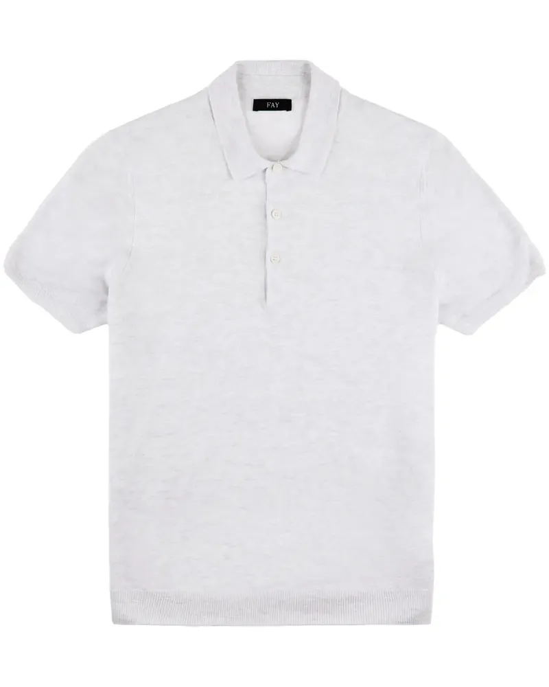 Fay Gestricktes Poloshirt - Grau Grau