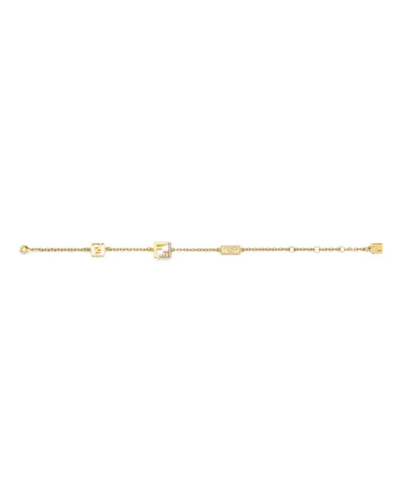 Fendi Forever crystal-embellished bracelet - Gold Gold