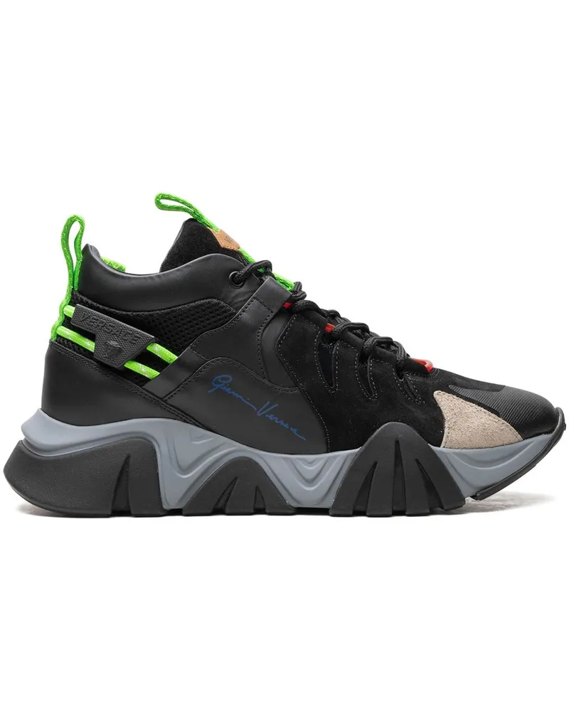 Versace Squalo "Black/Fluorescent Green" Sneakers - Schwarz Schwarz
