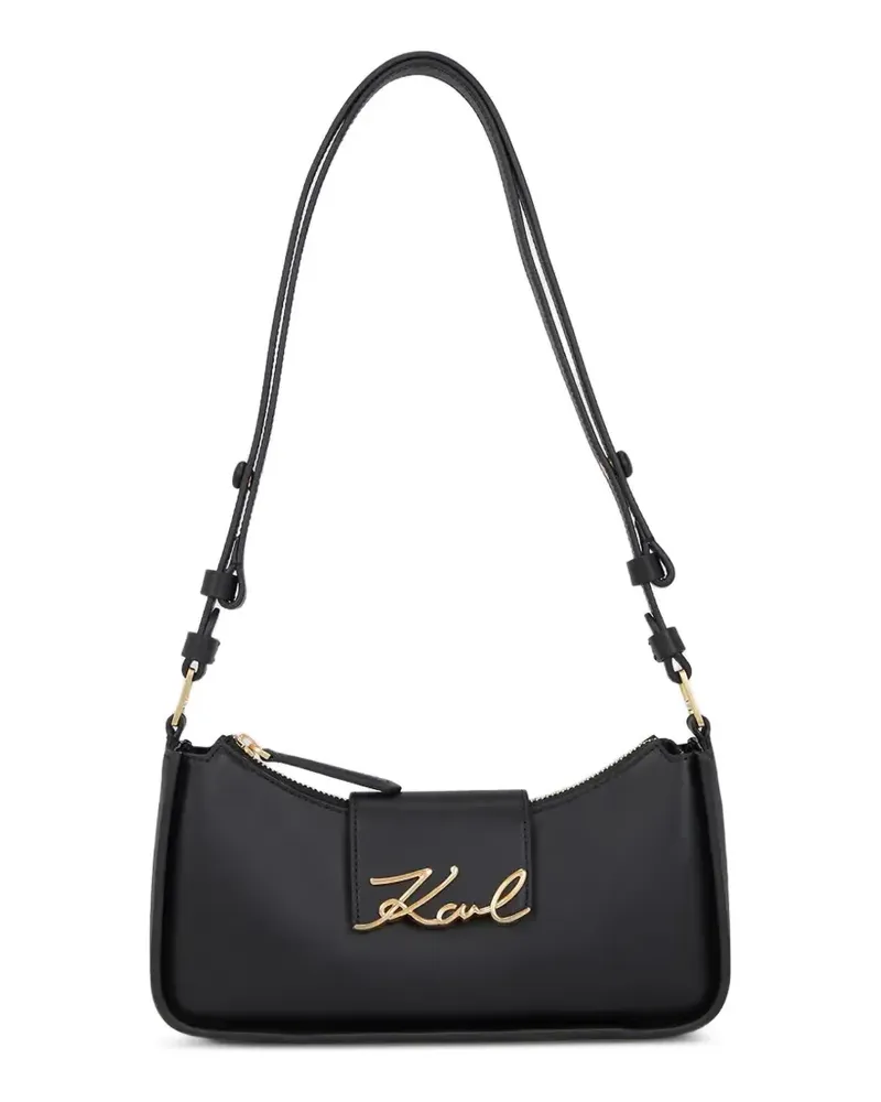 Karl Lagerfeld Schultertasche mit Logo-Schild - Schwarz Schwarz