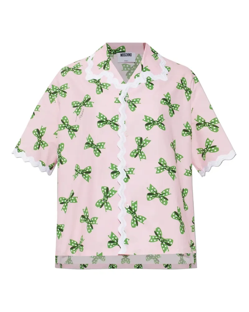 Moschino bow-print short-sleeve shirt - Rosa Rosa