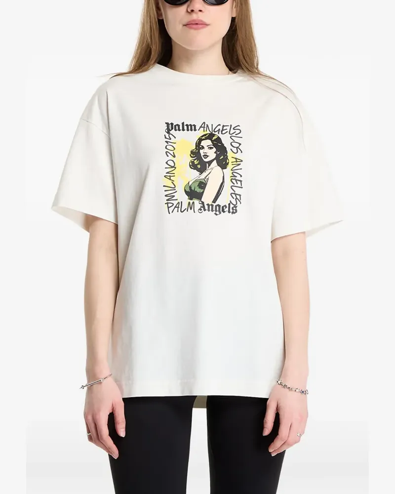 Palm Angels graphic-print T-shirt - Nude Nude