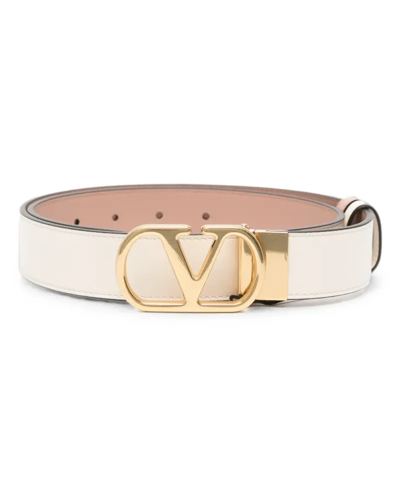 Valentino Garavani VLogo Signature leather belt - Nude Nude