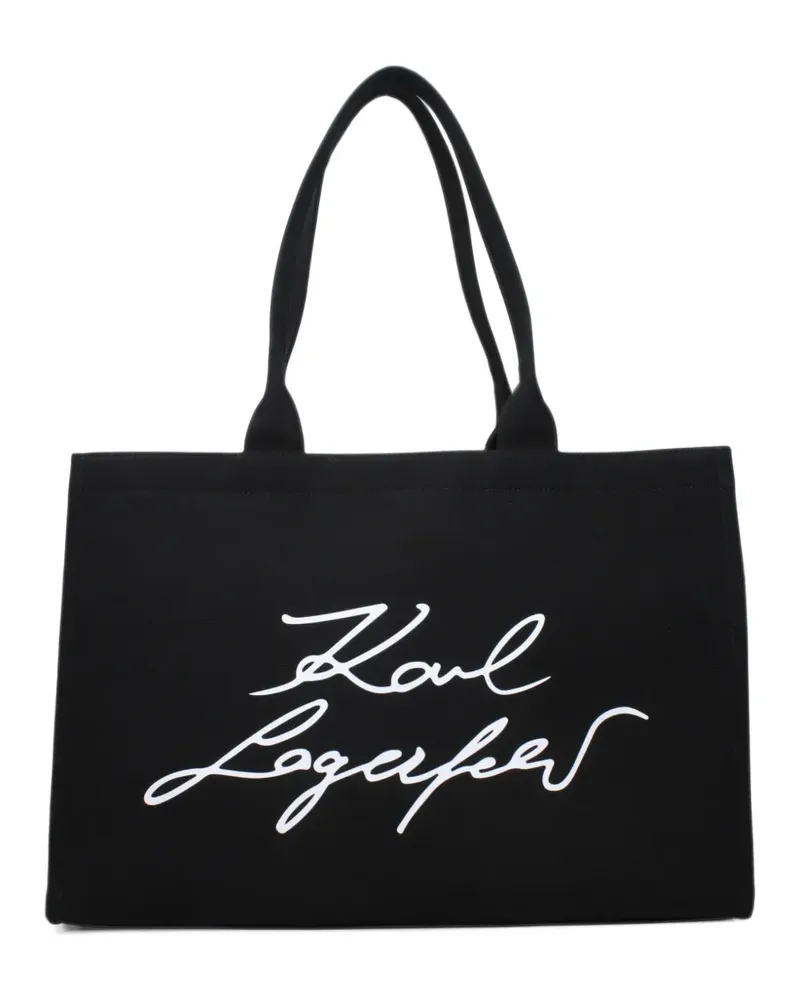 Karl Lagerfeld logo-print tote bag - Schwarz Schwarz