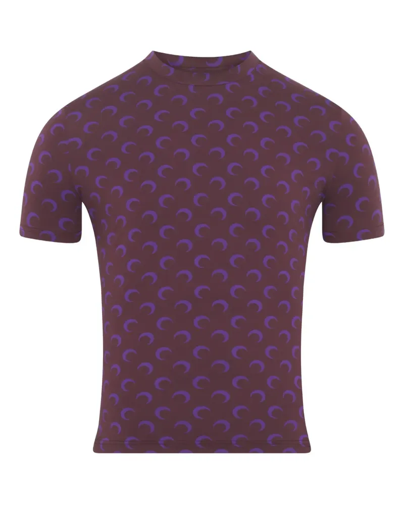 Marine Serre T-Shirt mit Mond-Print - Violett Violett