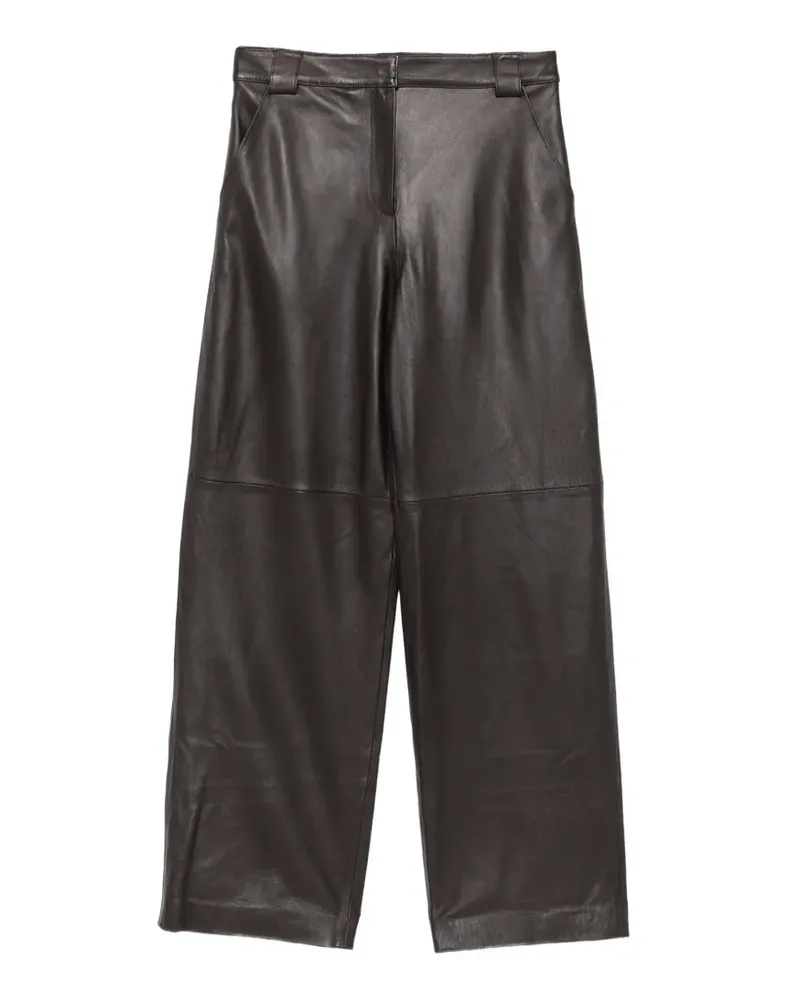 Liviana Conti Lederhose mit geradem Bein - Braun Braun