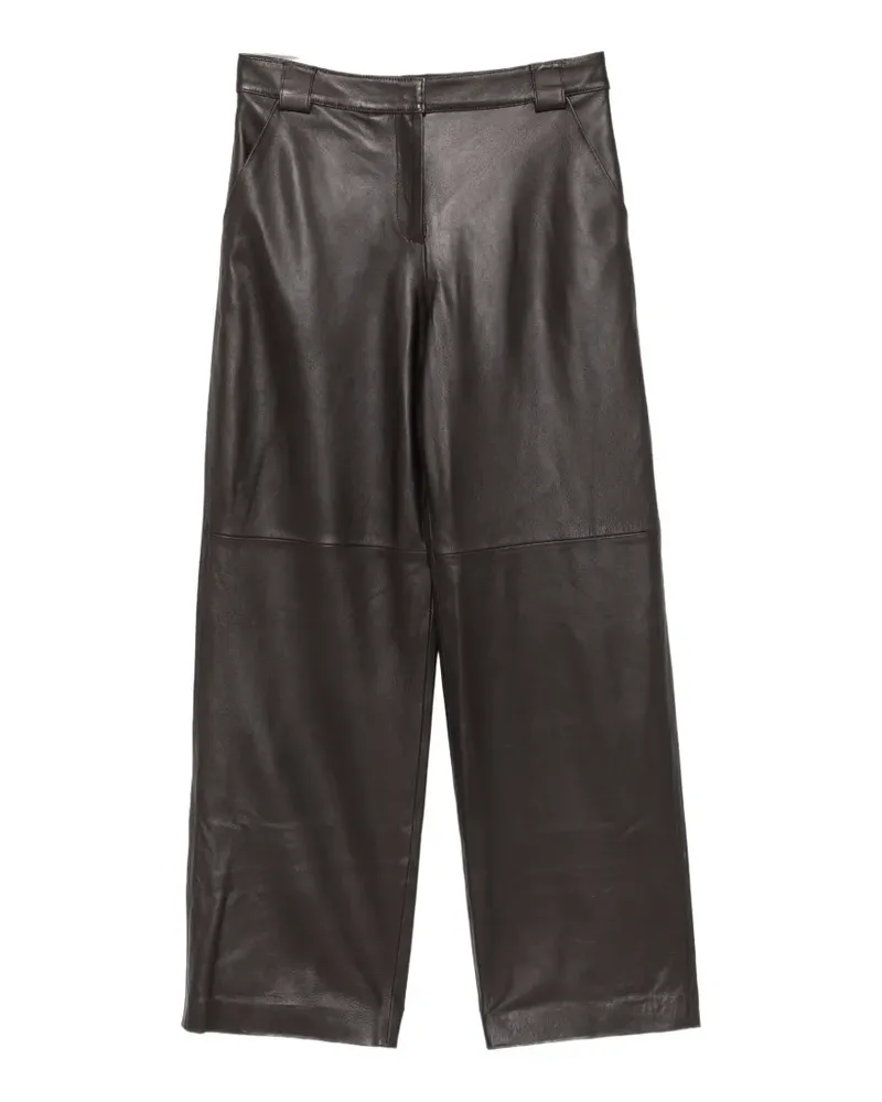 Liviana Conti Lederhose mit geradem Bein - Braun Braun