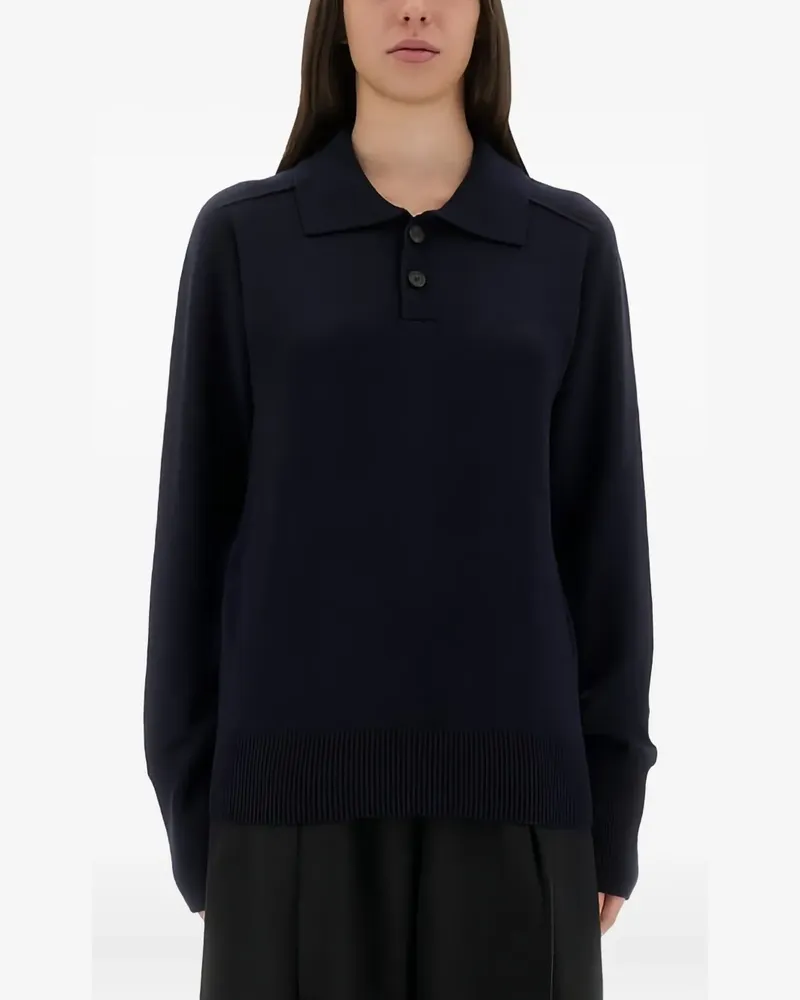 Studio Nicholson collared merino polo shirt - Blau Blau
