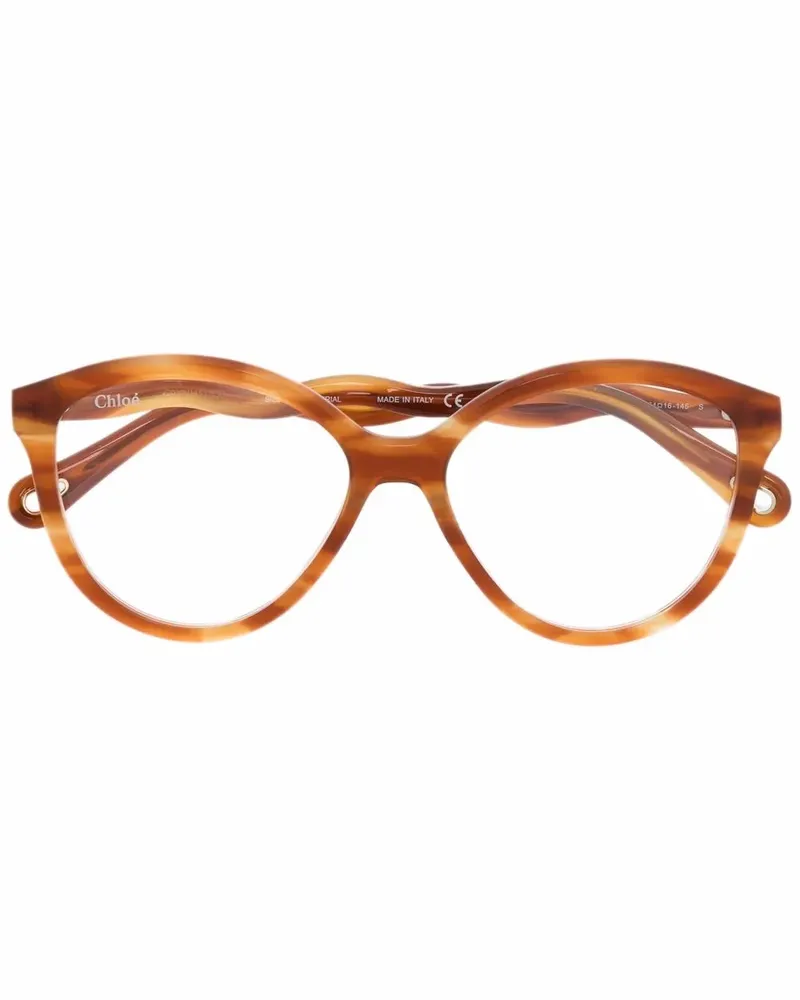 Chloé Runde Brille in Schildpattoptik - Braun Braun