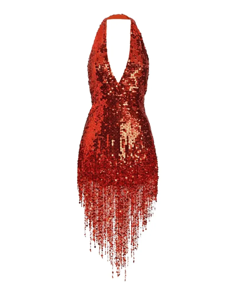 Dolce & Gabbana Tüllkleid mit Pailletten-Stickerei - Rot Rot