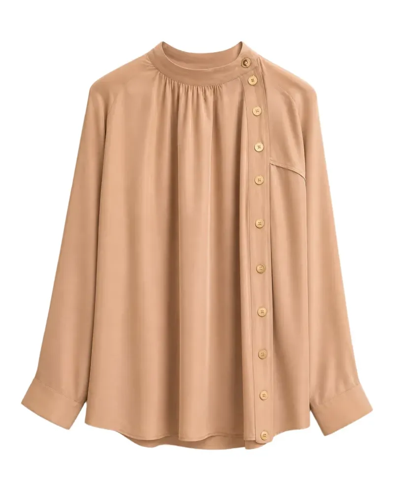 Edward Achour off-centre pleated shirt - Braun Braun