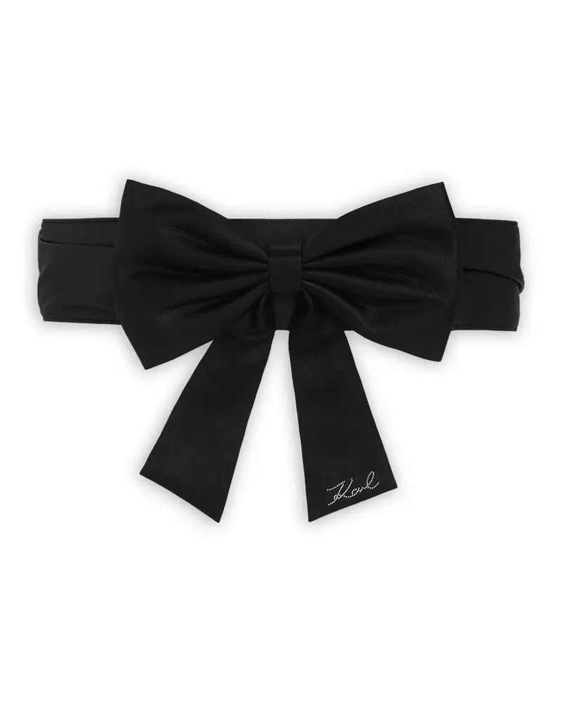 Karl Lagerfeld Signature bow belt - Schwarz Schwarz