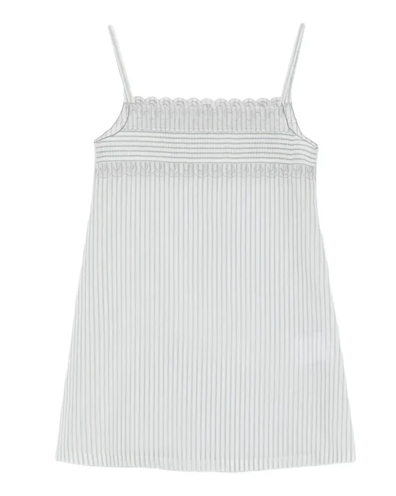 LOW CLASSIC striped lace mini dress - Weiß Weiß